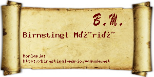 Birnstingl Márió névjegykártya